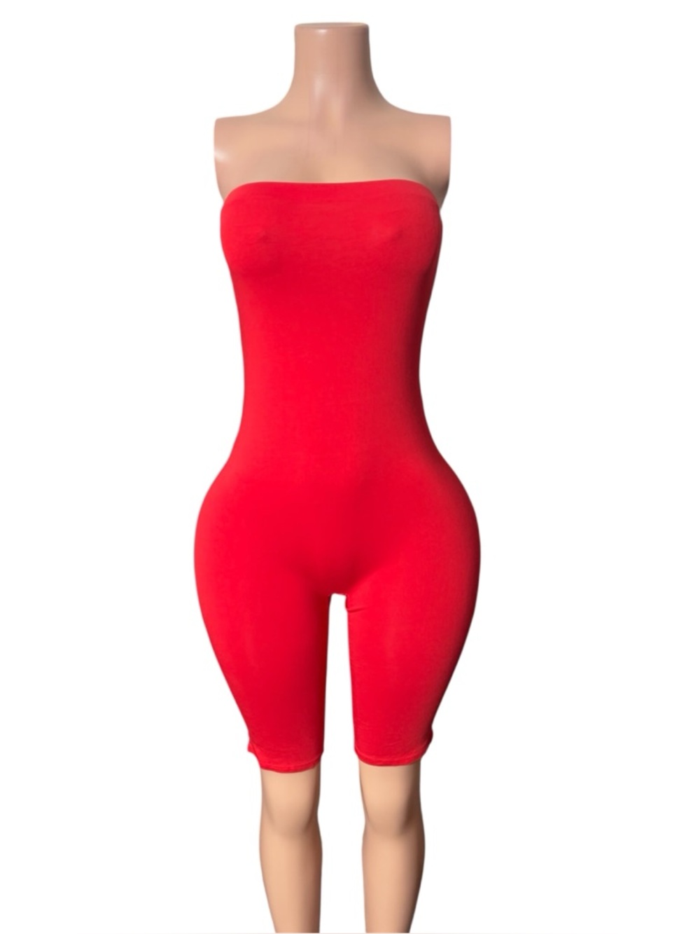 Strapless Red Tube Romper - Women's Intimates & Sleepwear